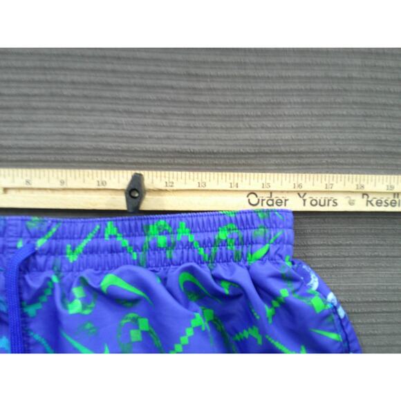 Nike Swim Trunks Shorts Mens XL Blue Green Swoosh Graphic Mesh Lined Drawstring - Picture 4 of 7